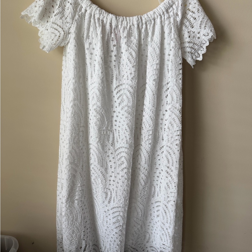 Lily Pulitzer White Lace Off-Shoulder Summer Dress